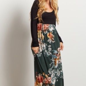 Large PinkBlush long sleeve floral dress